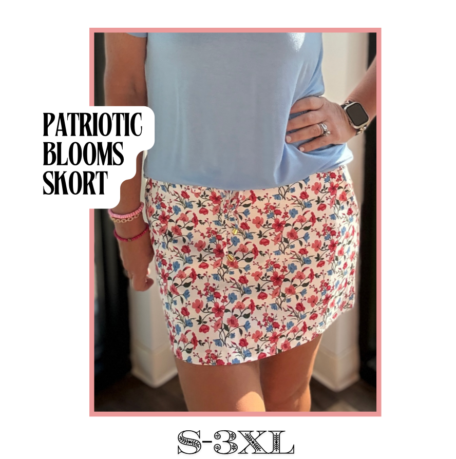 Patriotic Blooms Skort