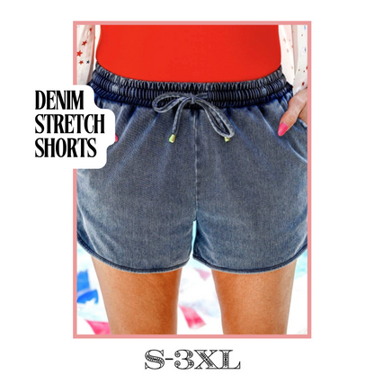Denim Stretch Shorts