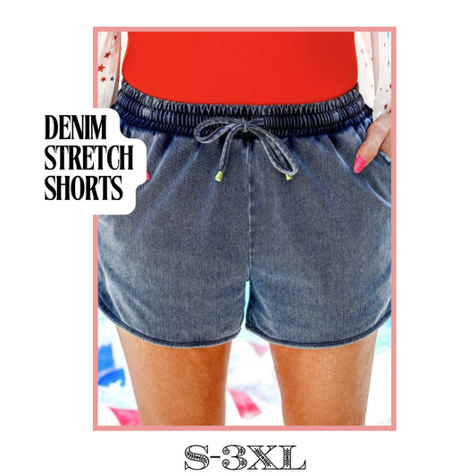 Denim Stretch Shorts