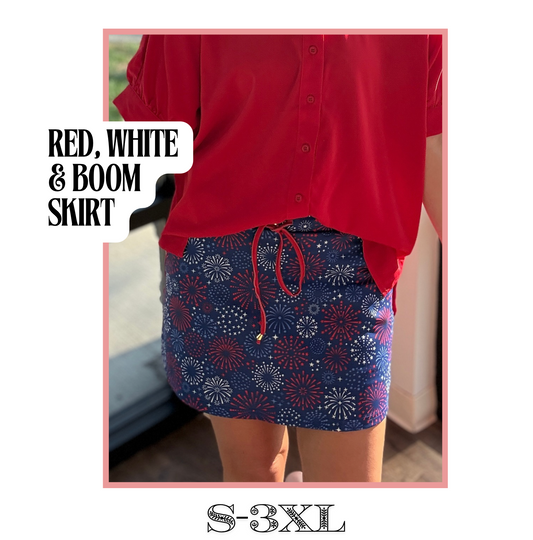 Red White and Boom Skort