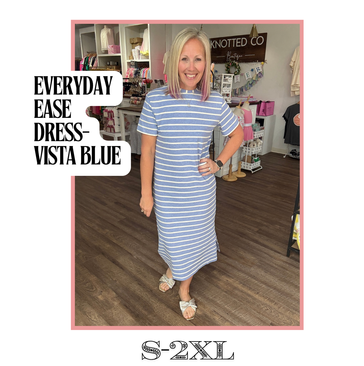 Everyday Ease Dress- Vista Blue