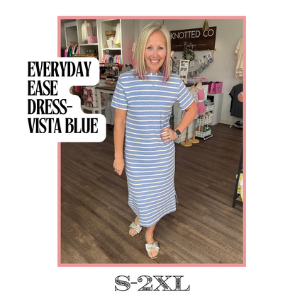 Everyday Ease Dress- Vista Blue