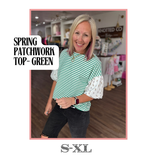 Spring Patchwork Top- Green