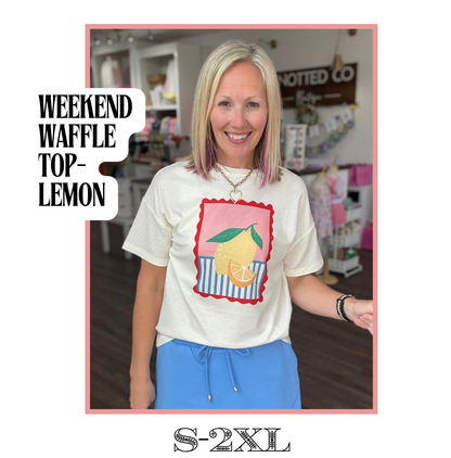 Weekend Waffle Tee- Lemon