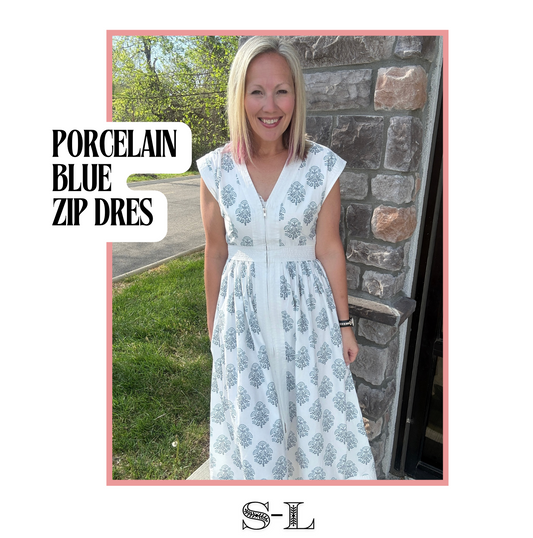 Porcelain Blue Zip Dress