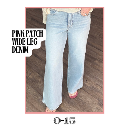 Pink Patch Wide Leg Denim