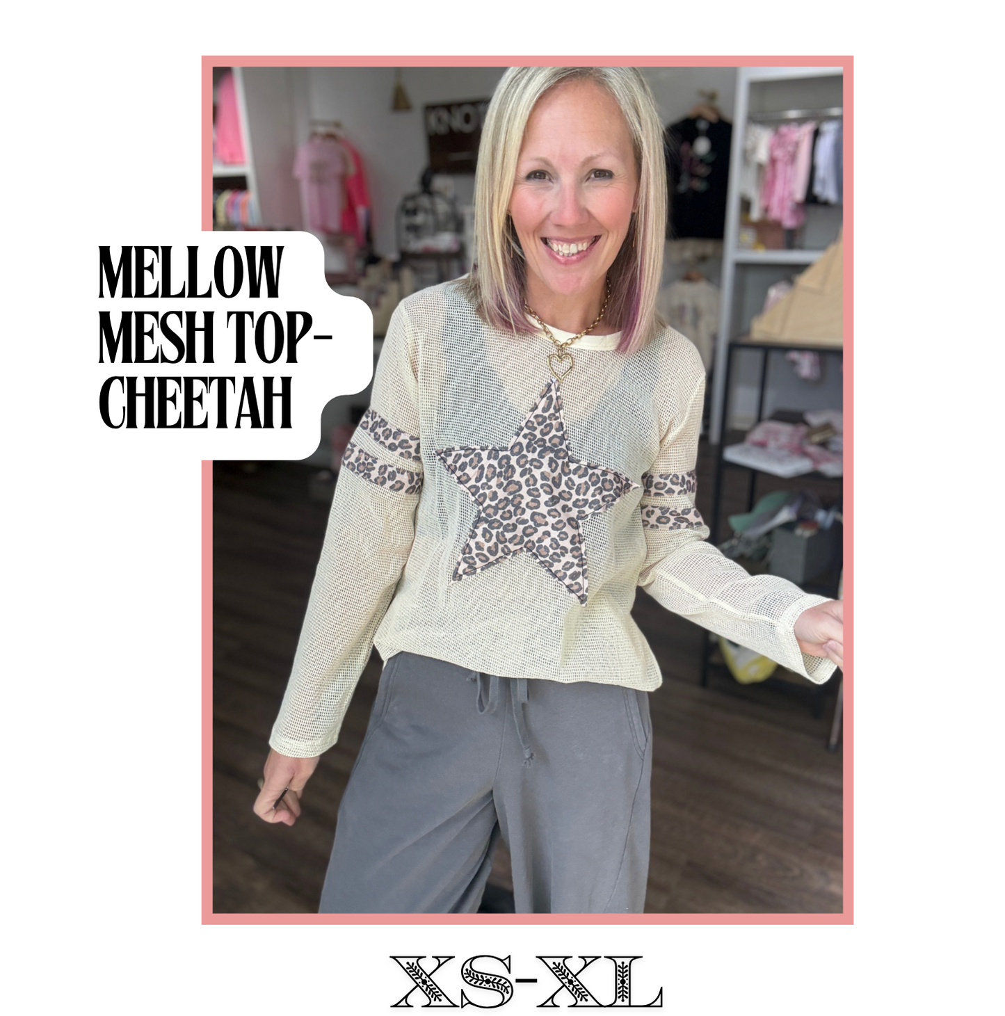 Mellow Mesh Top- Cheetah