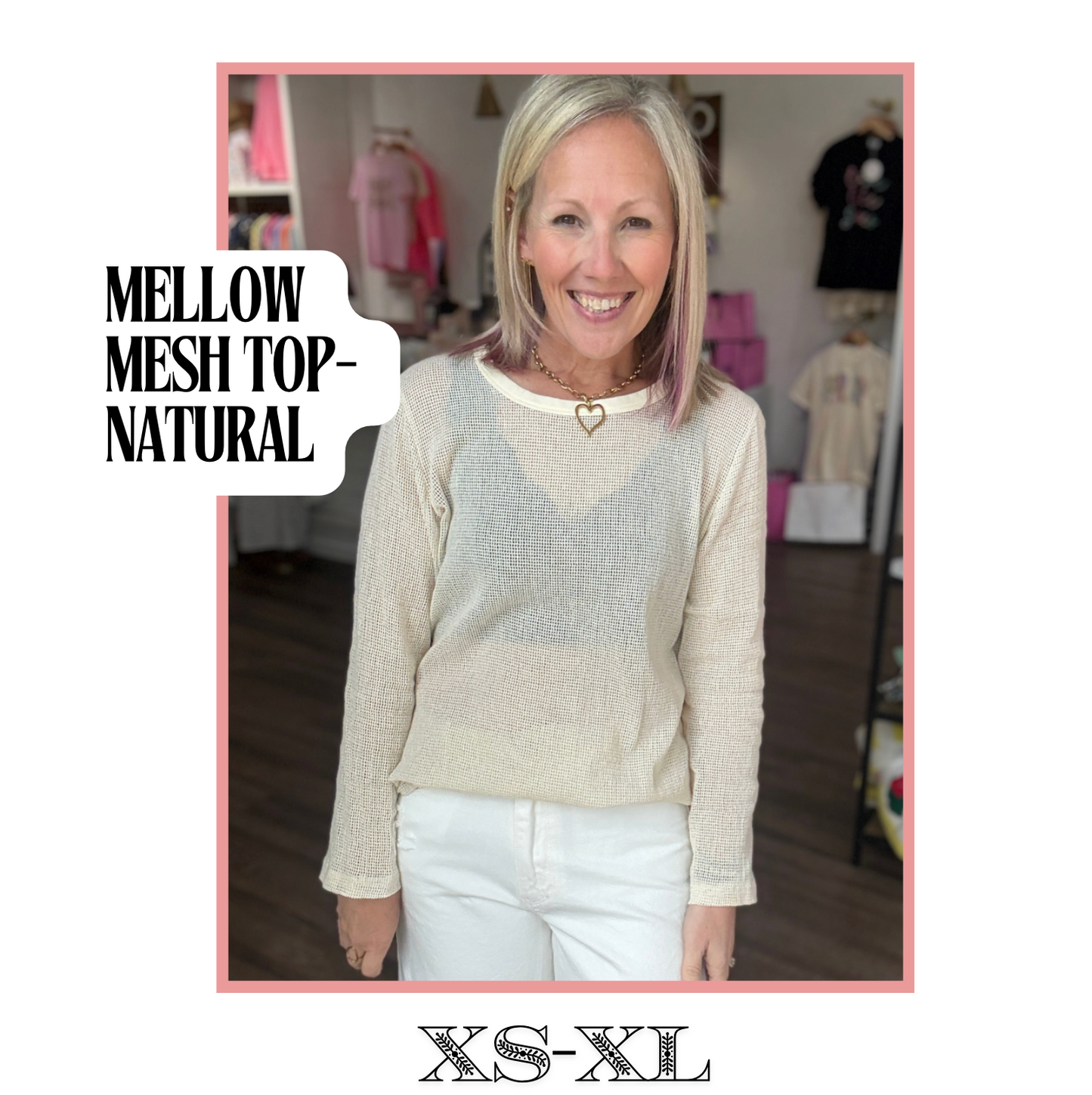 Mellow Mesh Top- Natural