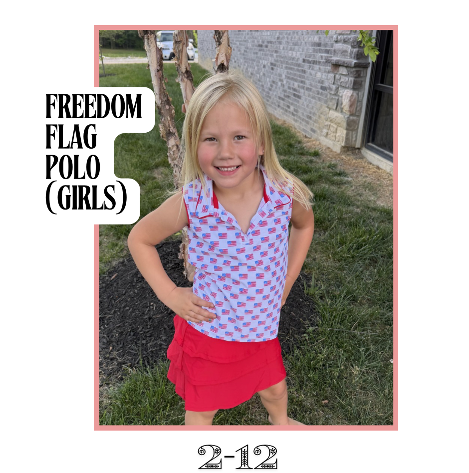 Girl's Freedom Flags Top