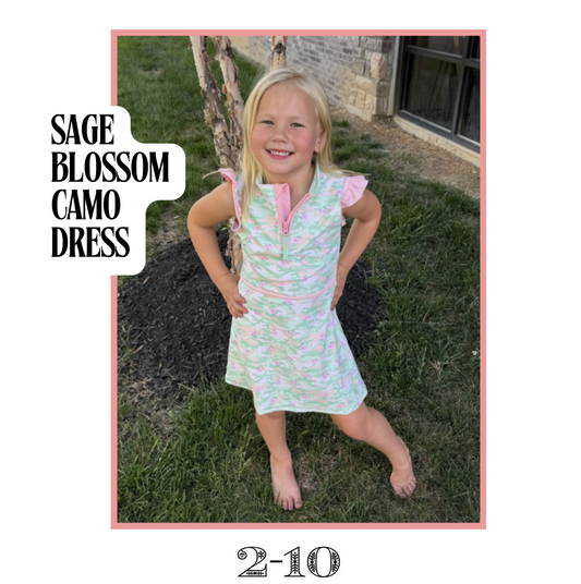 Sage Blossom Camo Dress
