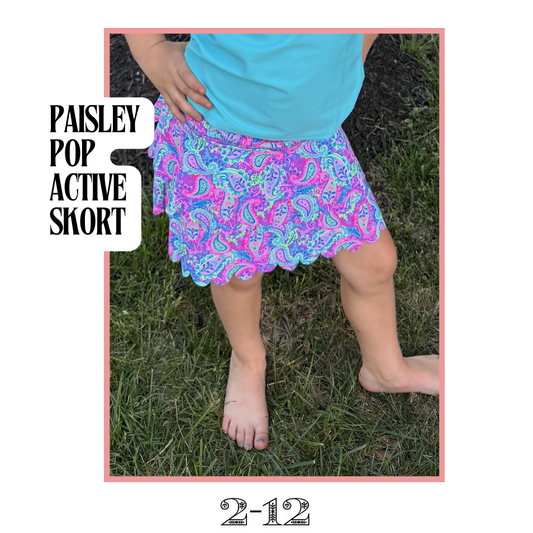 Paisley Pop Active Skort