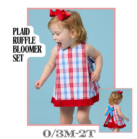 Plaid Ruffle Swing Top & Bloomer Set