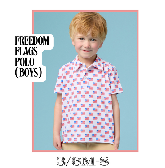 Boys Freedom Flags Polo