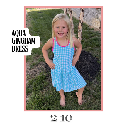 Aqua Gingham Dress