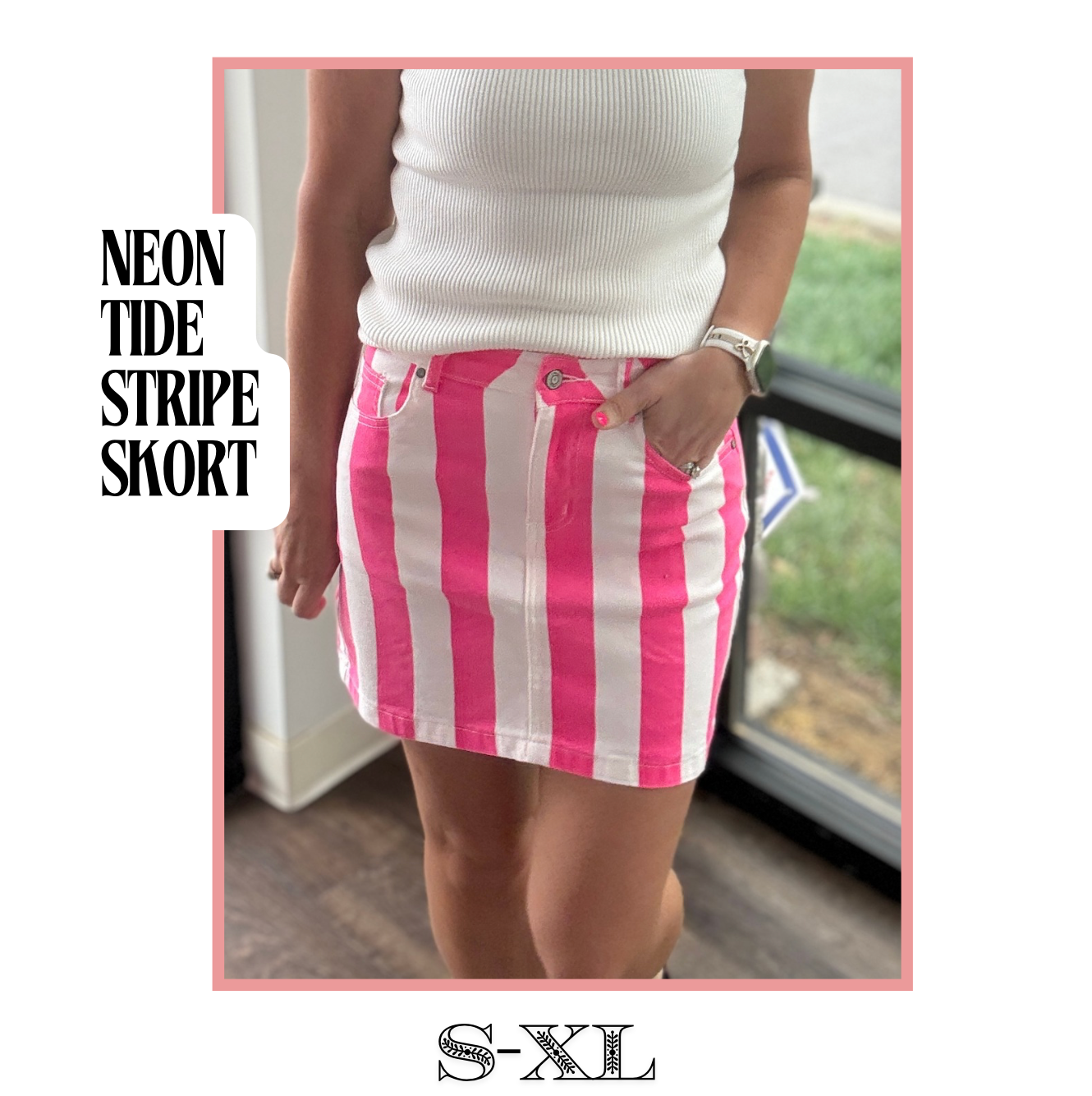 Neon Tide Stripe Skirt