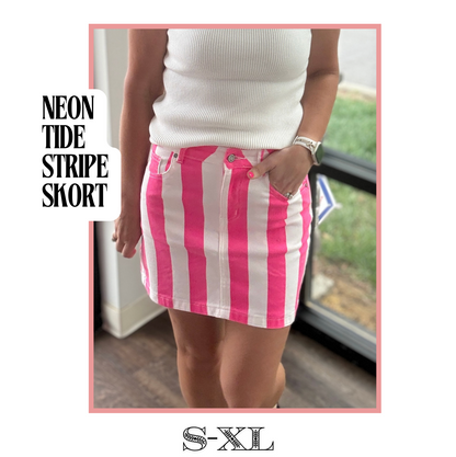 Neon Tide Stripe Skirt