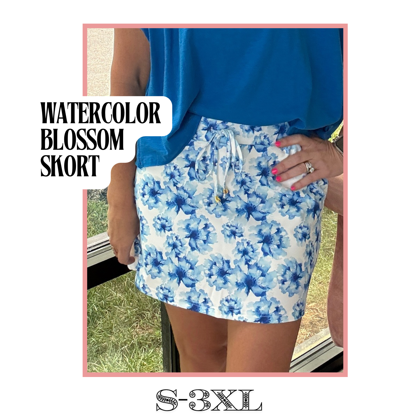 Watercolor Blossom Skort