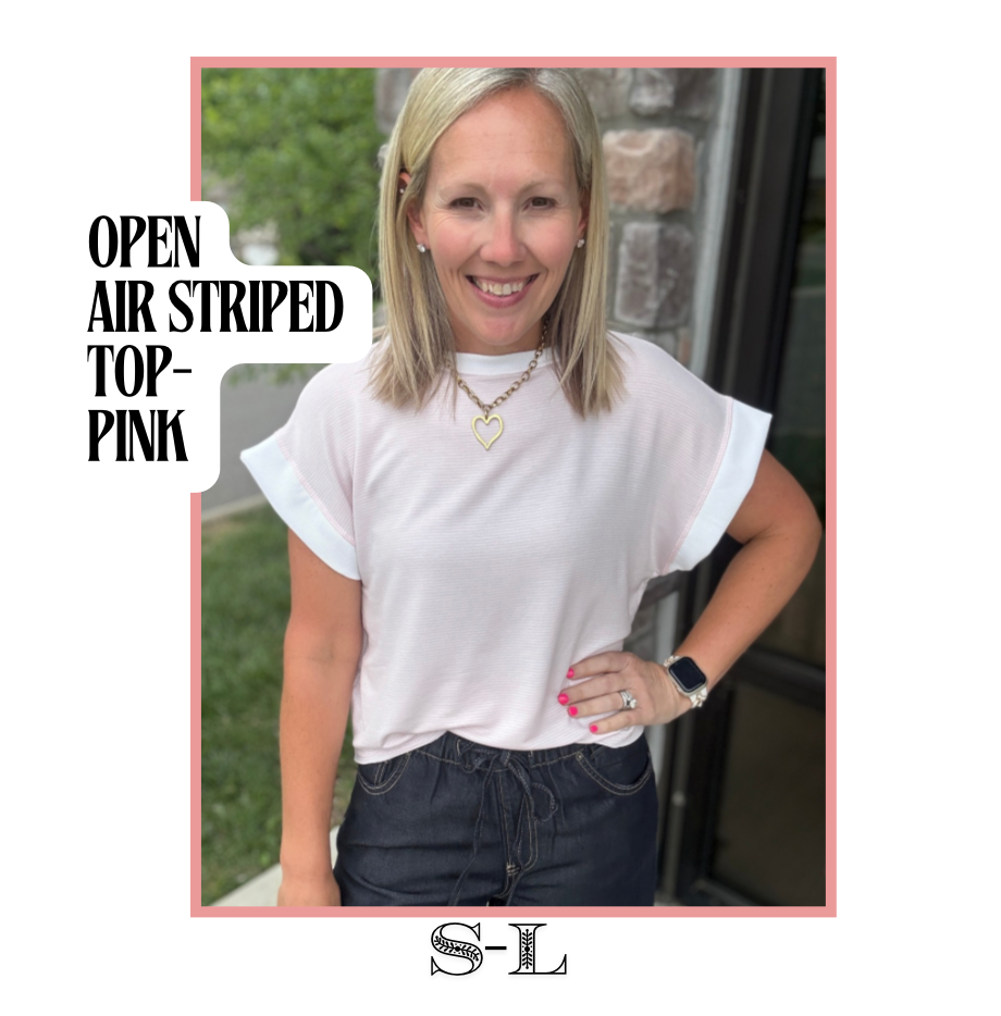 Open Air Striped Top- Pink