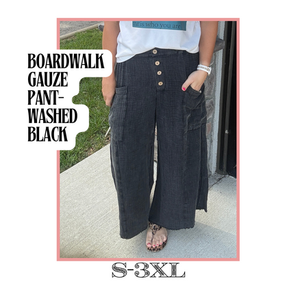 Boardwalk Gauze Pants- Black