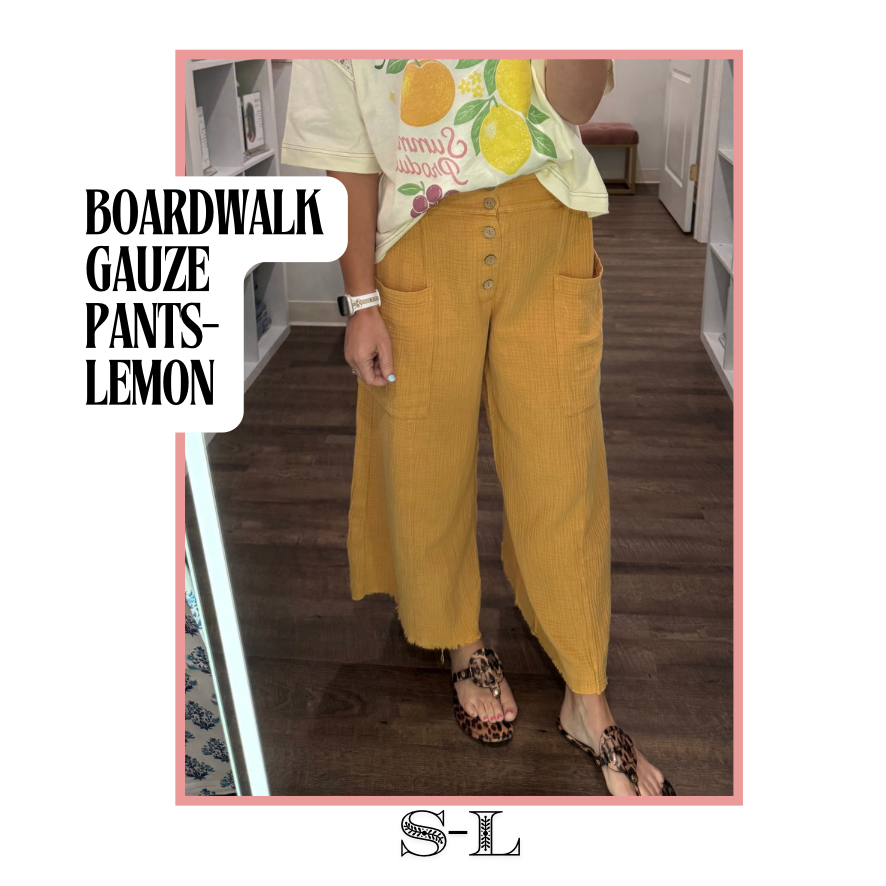 Boardwalk Gauze Pants- Lemon
