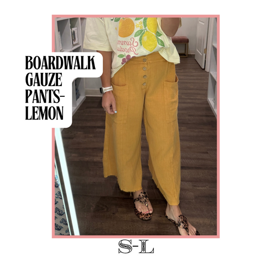 Boardwalk Gauze Pants- Lemon
