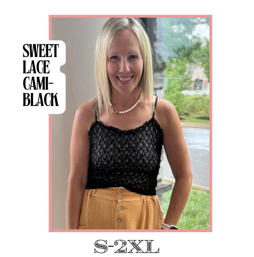 Sweet Lace Cami- Black
