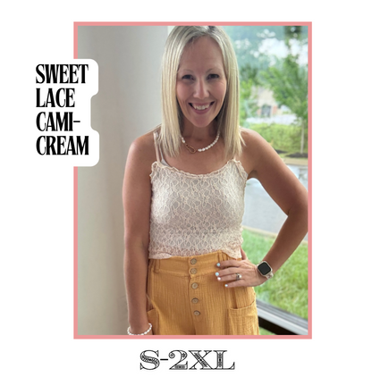 Sweet Lace Cami- Cream