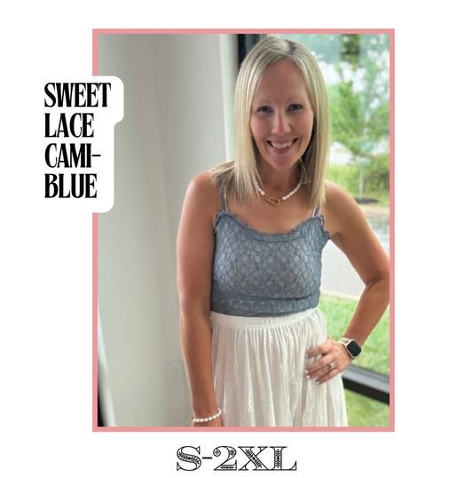 Sweet Lace Cami- Blue