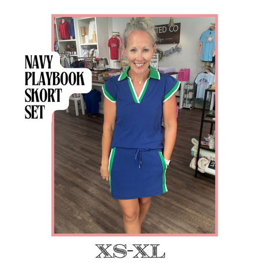 Navy Playbook Skort Set