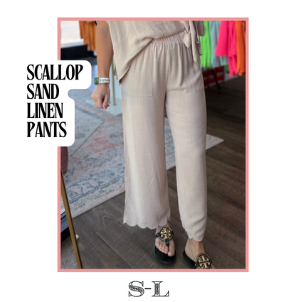 Scalloped Sands Linen Pant