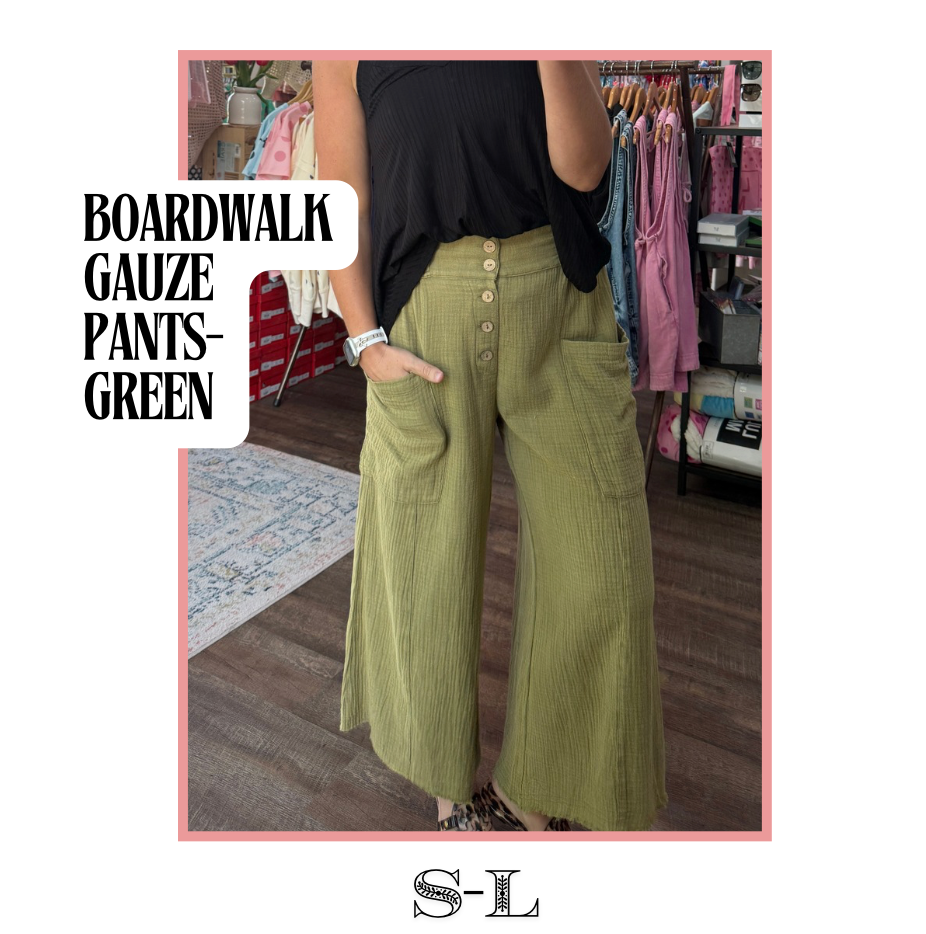 Boardwalk Gauze Pants- Green