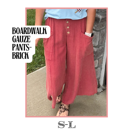 Boardwalk Gauze Pants- Brick