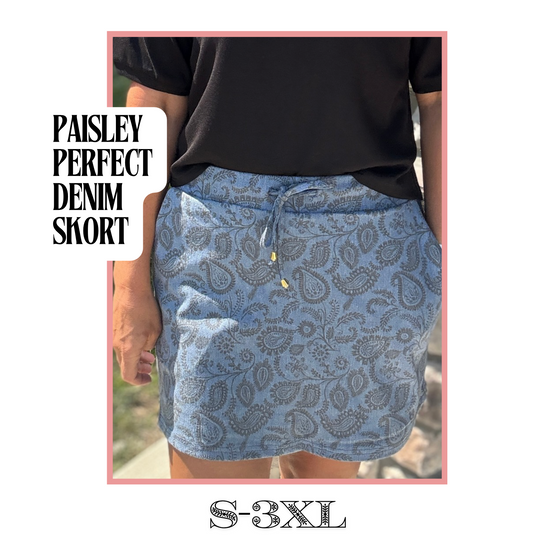 Paisley Perfect Denim Skort