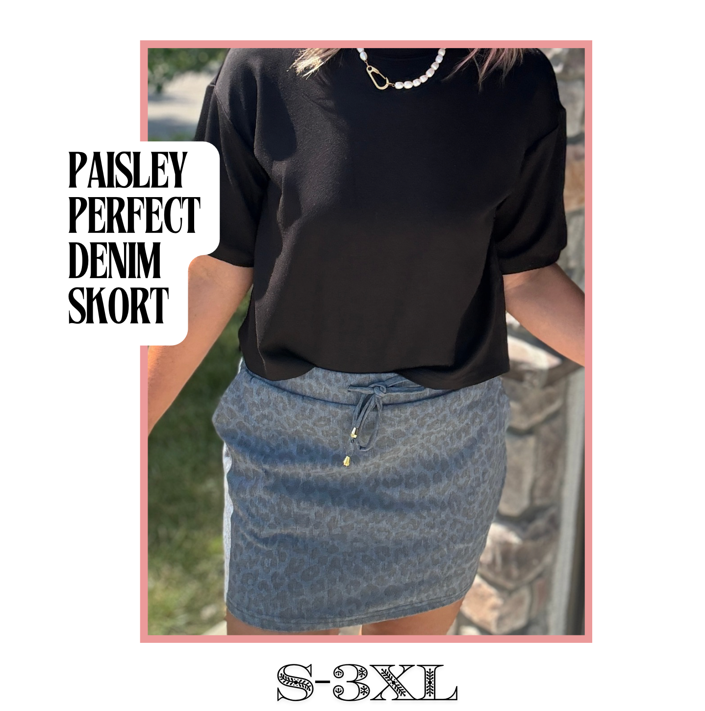 Refined Leopard Denim Skort