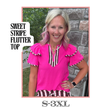 Sweet Stripe Flutter Top
