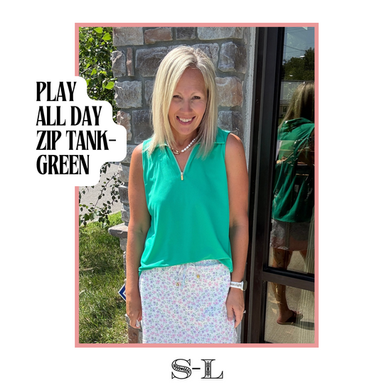 Play All Day Zip Tank- Green