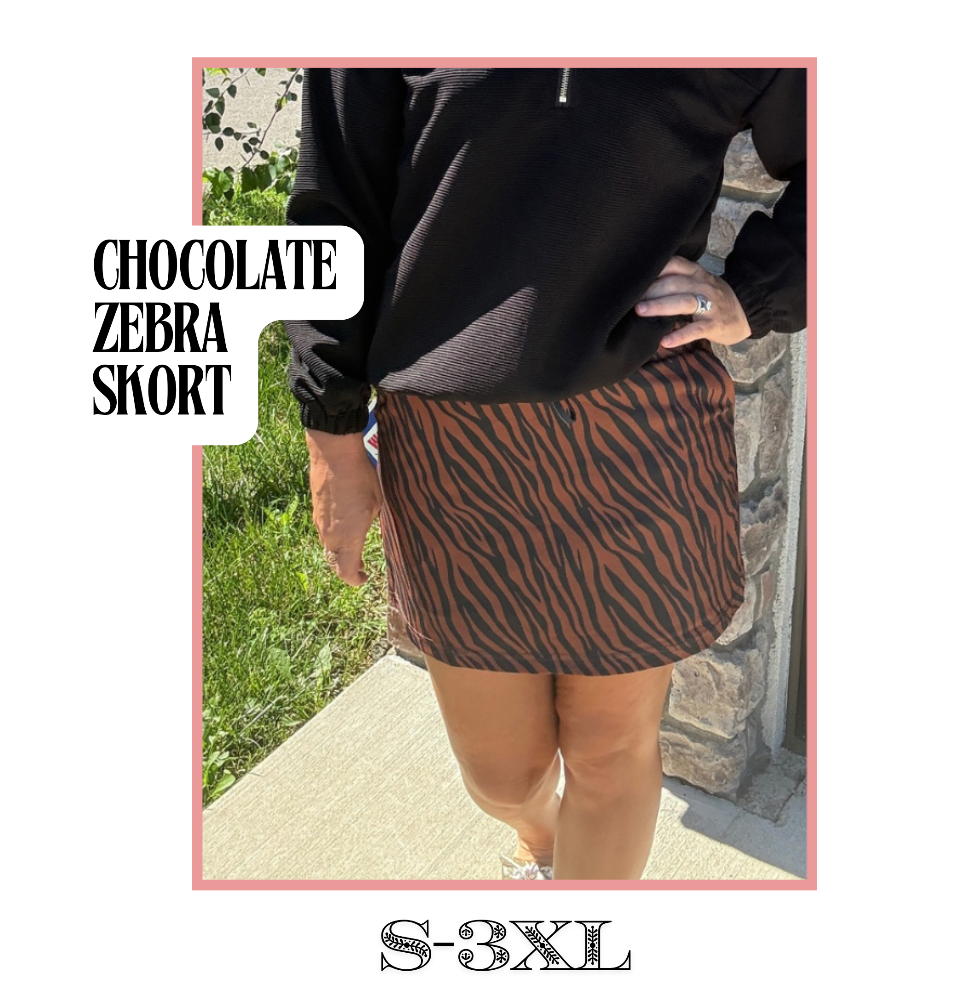 Chocolate Zebra Skort