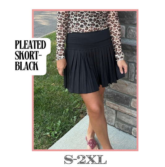 Pleated Skort- Black
