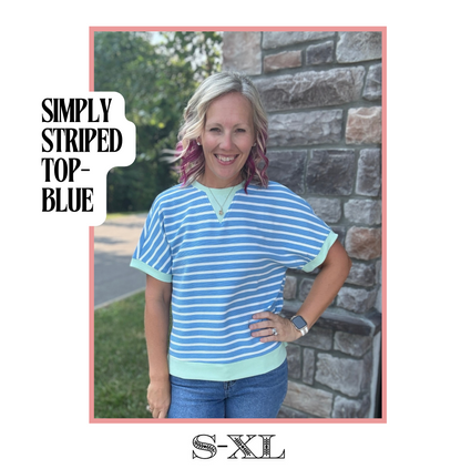 Simply Striped Tee- Blue