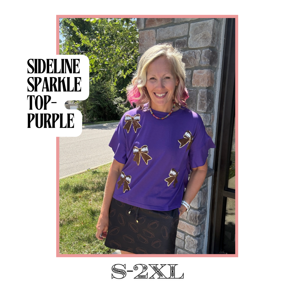 Sideline Sparkle Top- Purple
