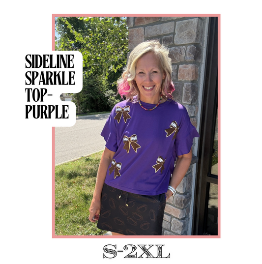 Sideline Sparkle Top- Purple