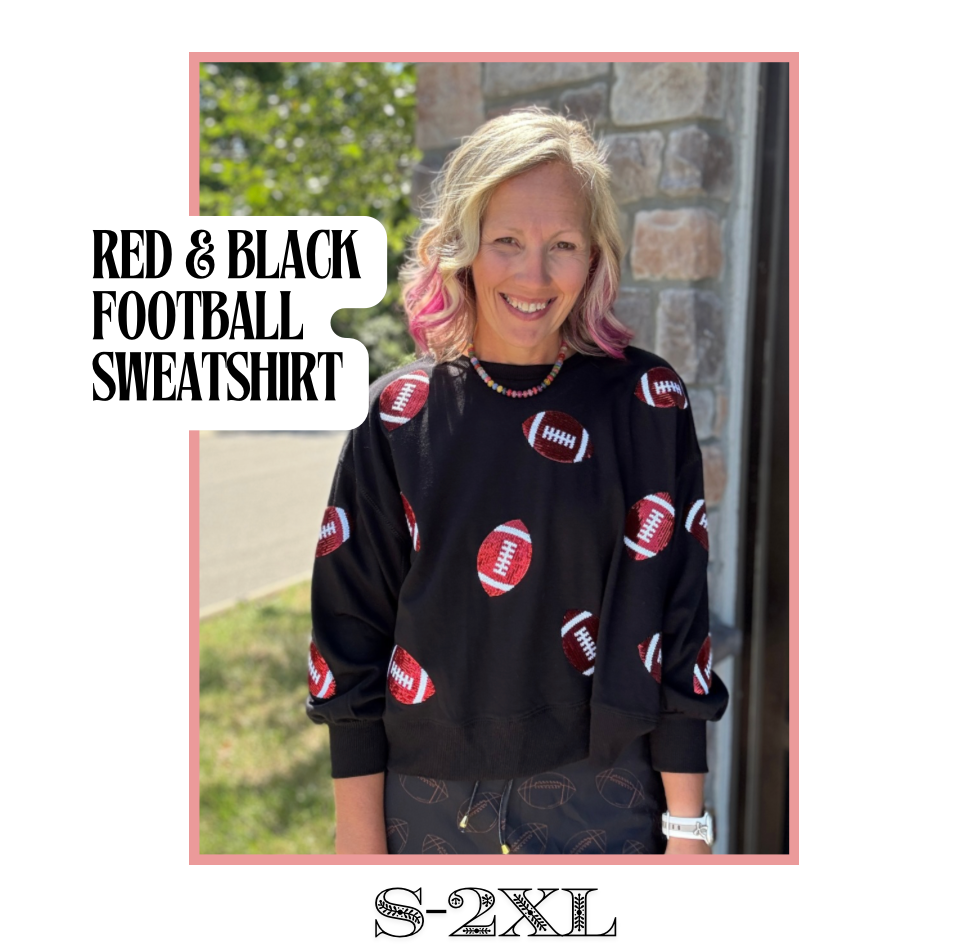Red & Black Football Sweatshirt