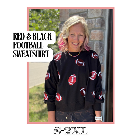 Red & Black Football Sweatshirt