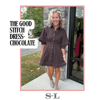 The Good Stitch Dress- Chocolate