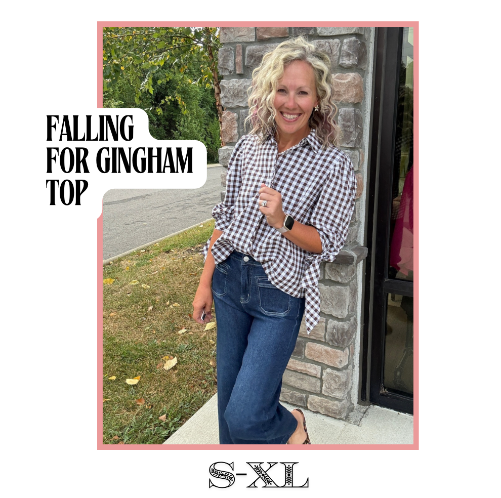 Falling For Gingham Top