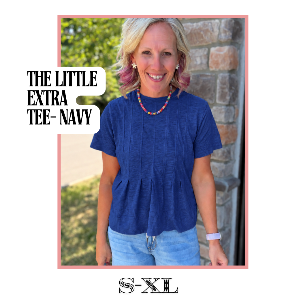 The Little Extra Tee- Navy
