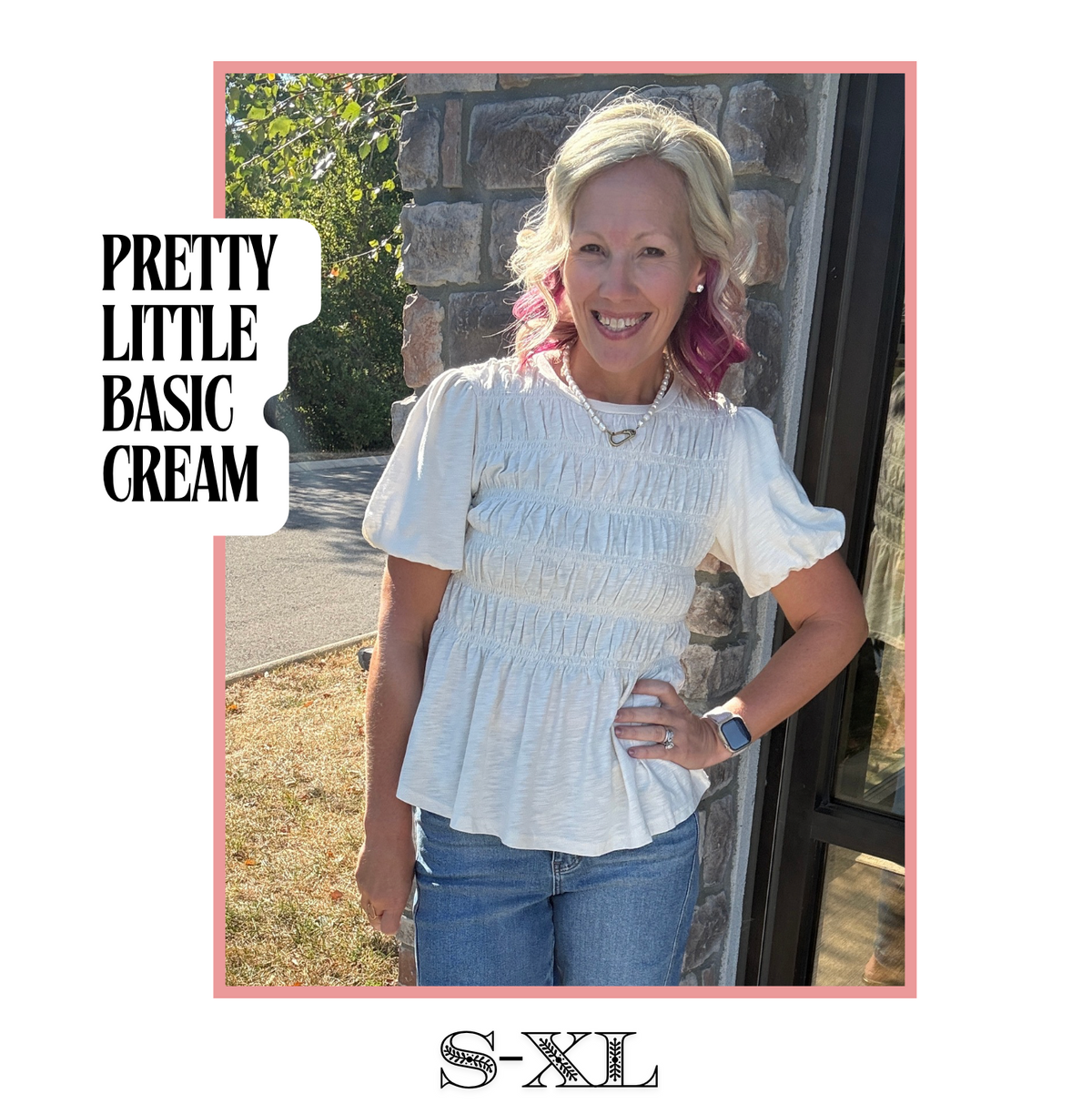 Pretty Little Basic Top- Cream