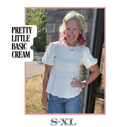 Pretty Little Basic Top- Cream