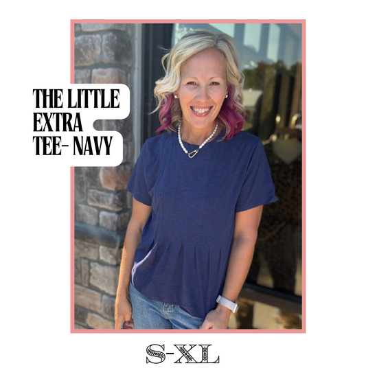 The Little Extra Tee- Navy