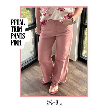 Petal Trim Pants- Pink